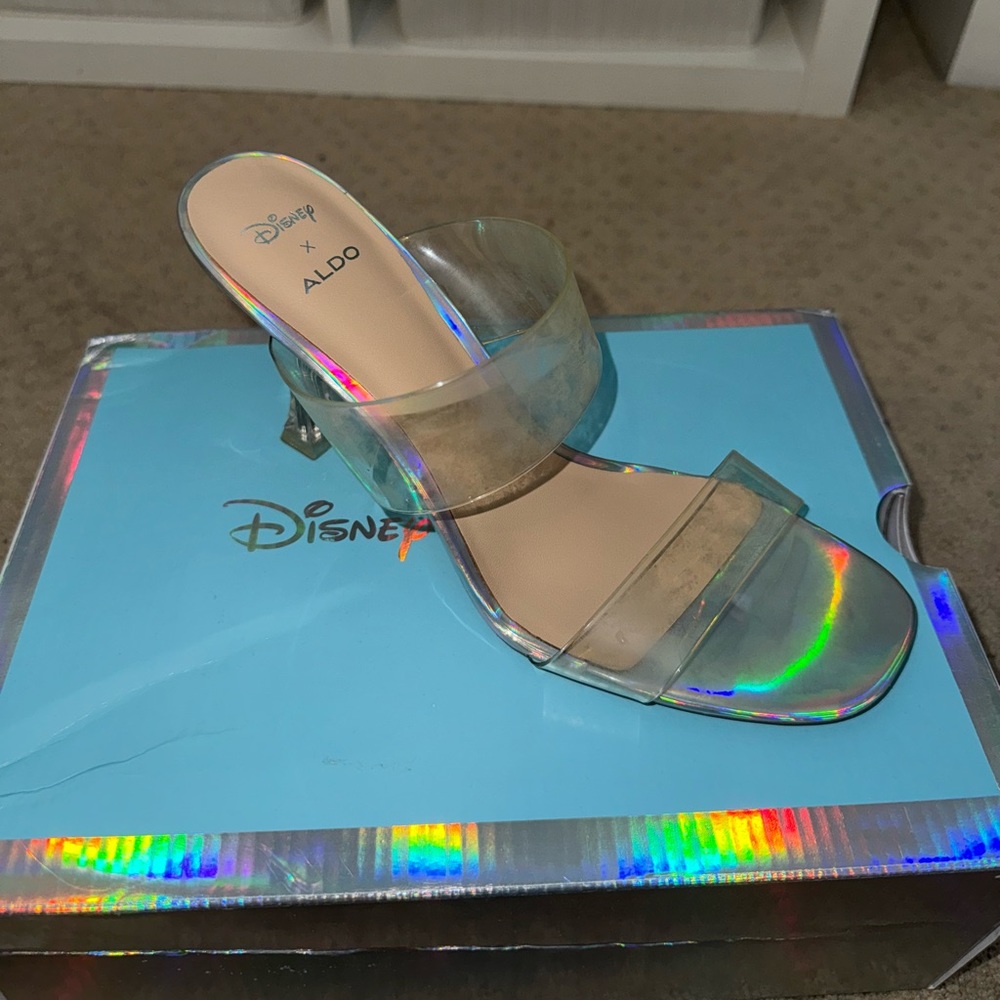 Disney x ALDO holographic Stepsisters heels
